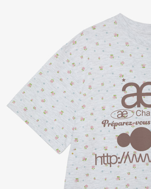 WEB LOGO FLOWER T SHIRTS - 2 COLORS LIGHT GREY