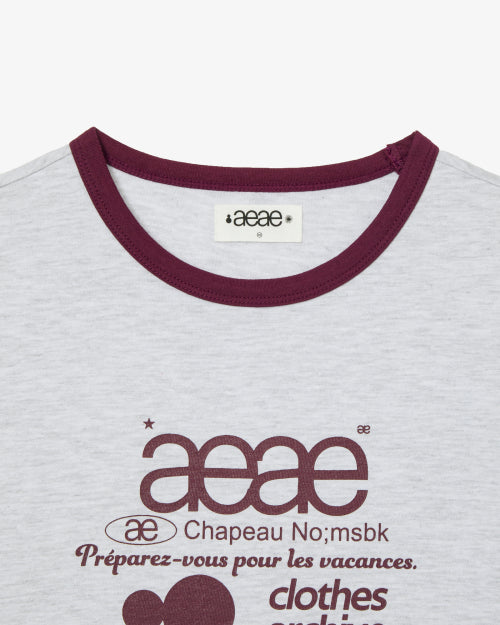 WEB LOGO RINGER TEE - 3 COLORS LIGHT GREY