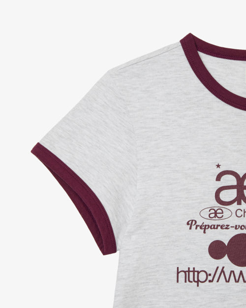 WEB LOGO RINGER TEE - 3 COLORS LIGHT GREY