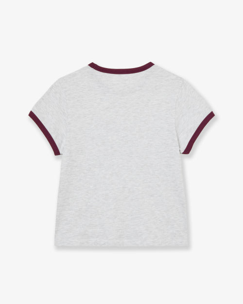 WEB LOGO RINGER TEE - 3 COLORS LIGHT GREY