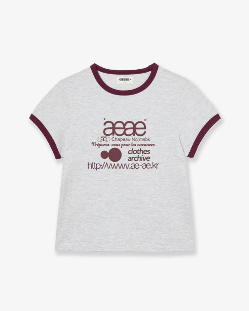 WEB LOGO RINGER TEE - 3 COLORS LIGHT GREY