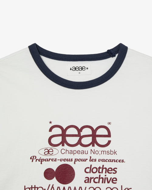 WEB LOGO RINGER TEE - 3 COLORS WHITE