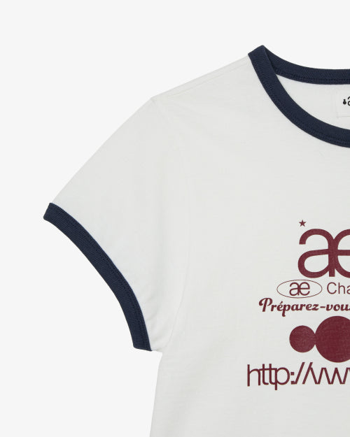 WEB LOGO RINGER TEE - 3 COLORS WHITE