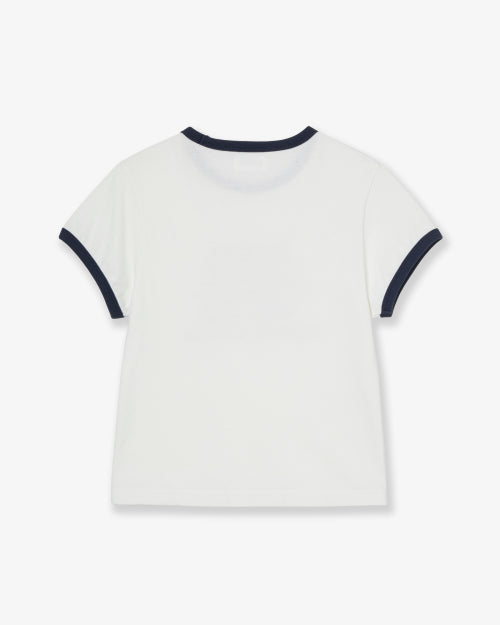 WEB LOGO RINGER TEE - 3 COLORS WHITE