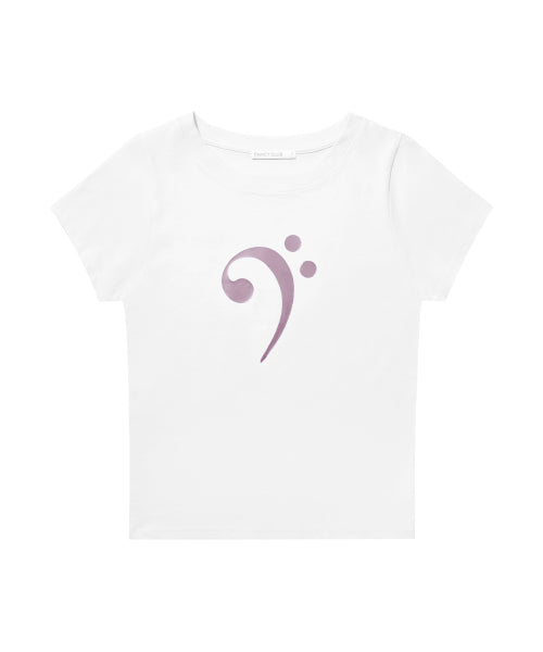 FANCY CLUB BASS CLEF TEE - 2 COLORS WHITE