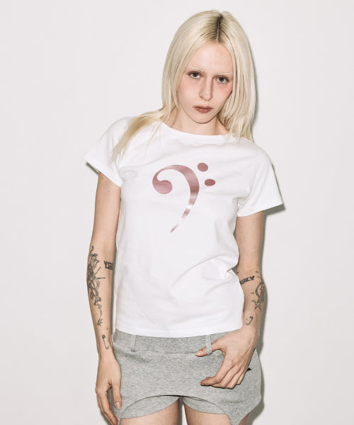 FANCY CLUB BASS CLEF TEE - 2 COLORS WHITE