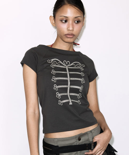 (WHITE MELANGE) F26QB082 - 2 COLORS CHARCOAL