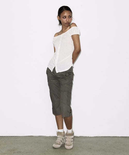 (DUSTY BLUE) F26QB124 - 2 COLORS IVORY