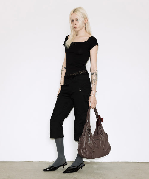 LACE TOP F26QB142 - 2 COLORS BLACK