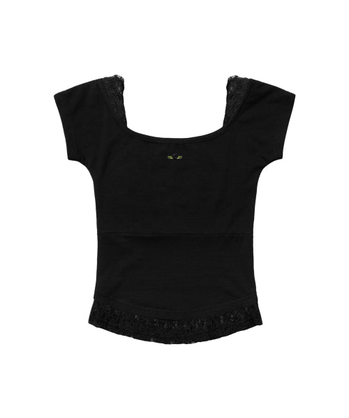 LACE TOP F26QB142 - 2 COLORS BLACK