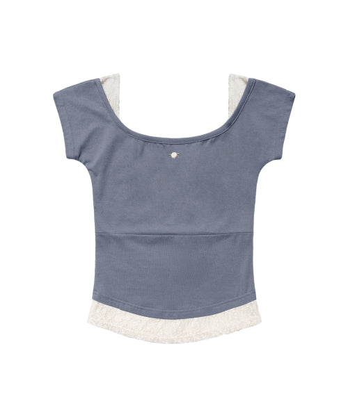 LACE TOP F26QB142 - 2 COLORS BLUE