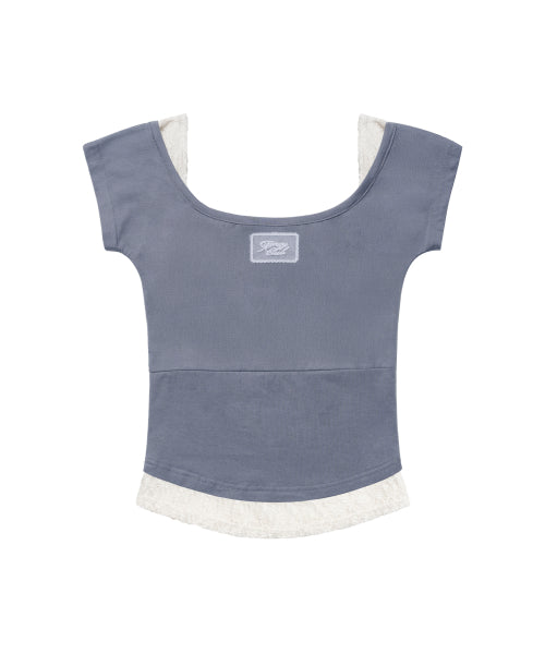 LACE TOP F26QB142 - 2 COLORS BLUE