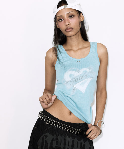 WASHED HEART SLEEVELESS - 2 COLORS