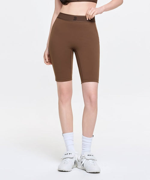 BASIC BAND LOGO POINT BIKE SHORTS BOS #KARINA同款! BROWN