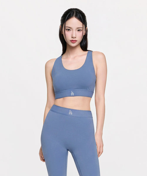 BASIC BAND LOGO POINT CROP TOP LA #KARINA同款! BLUE