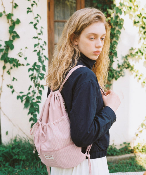 RIBBON GYM SACK - 4 COLORS PINK
