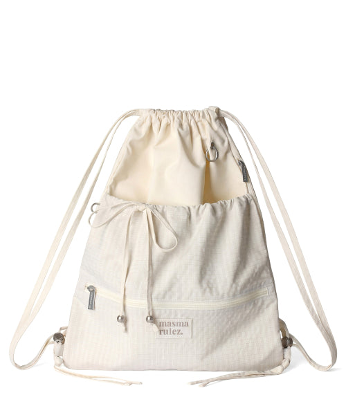 RIBBON GYM SACK - 4 COLORS CREAM