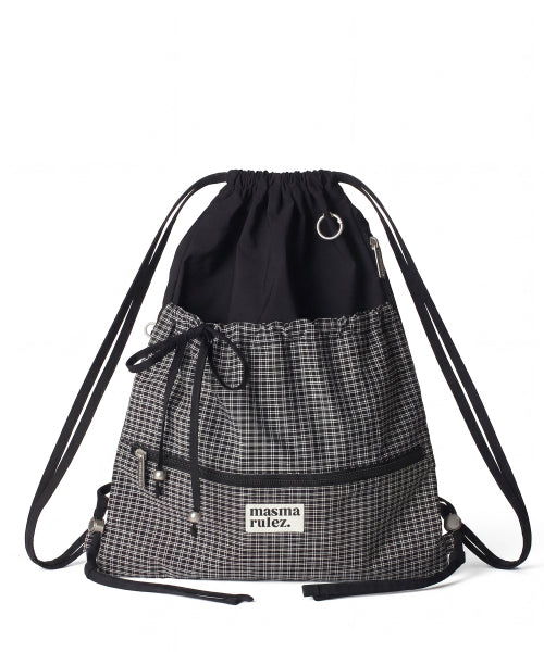 RIBBON GYM SACK - 4 COLORS BLACK
