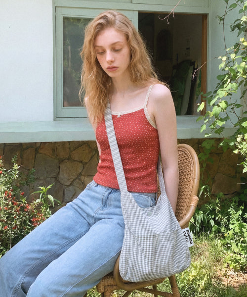 SNACK ECO CROSSBAG - 11 COLORS COZY CHECK IVORY
