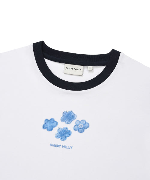 RINGER GRAPHIC CROP SHORT SLEEVE T-SHIRT #GISELLE同款! - 2 COLORS WHITE