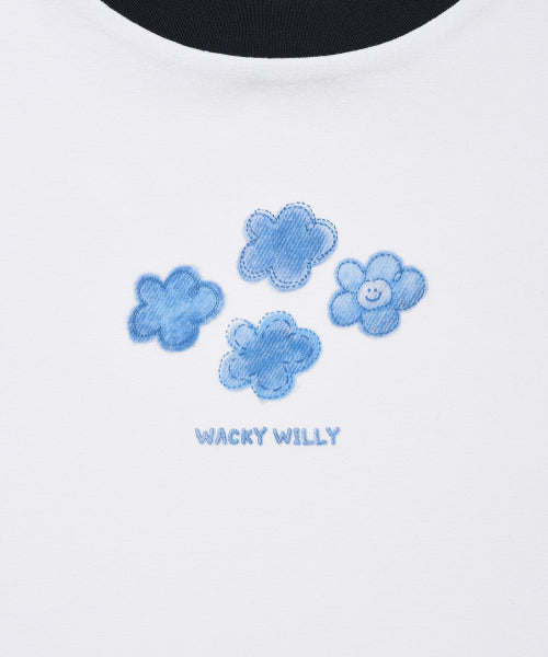 RINGER GRAPHIC CROP SHORT SLEEVE T-SHIRT #GISELLE同款! - 2 COLORS WHITE