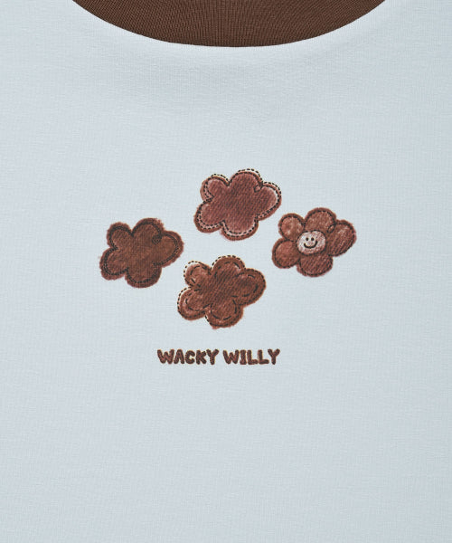 RINGER GRAPHIC CROP SHORT SLEEVE T-SHIRT #GISELLE同款! - 2 COLORS SKY BLUE