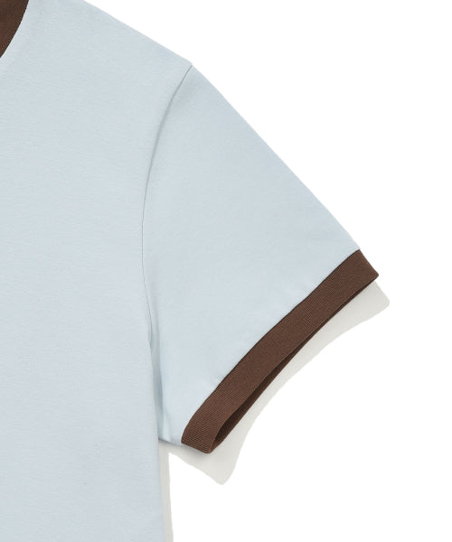 RINGER GRAPHIC CROP SHORT SLEEVE T-SHIRT #GISELLE同款! - 2 COLORS SKY BLUE