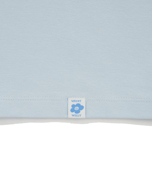 RINGER GRAPHIC CROP SHORT SLEEVE T-SHIRT #GISELLE同款! - 2 COLORS SKY BLUE