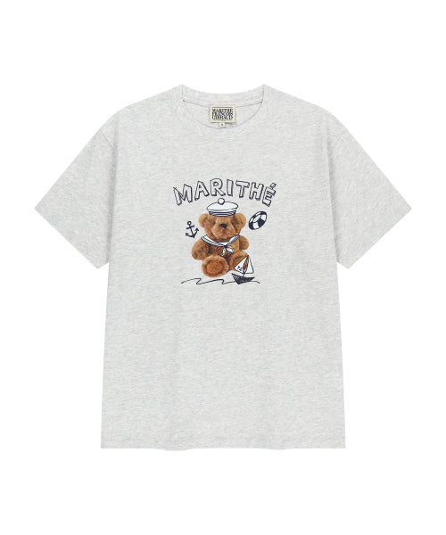 MARINE DRAWING DOODLE GRAPHIC TEE - 3 COLORS GREY