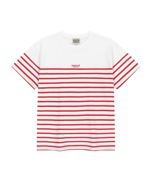 BLOCK STRIPE TEE - 3 COLORS RED