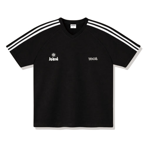 TWIN LOGO TRACK V-NECK T-SHIRT - 4 COLORS IVORY