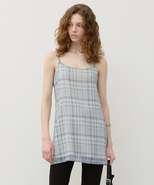 CHECK LAYERED SLEEVELESS TOP