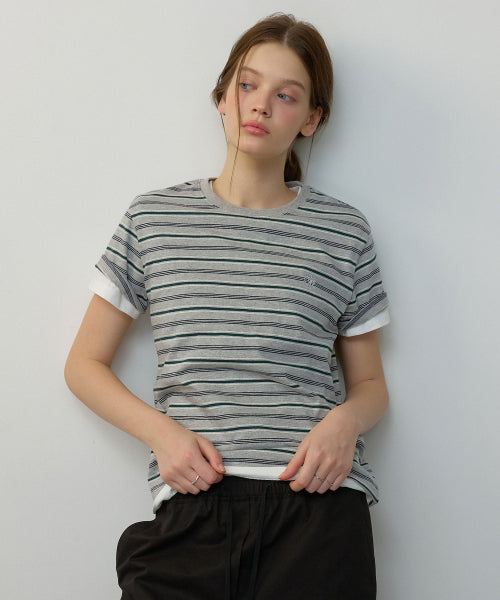 MULTI STRIPE SHORT SLEEVE TEE - 3 COLORS