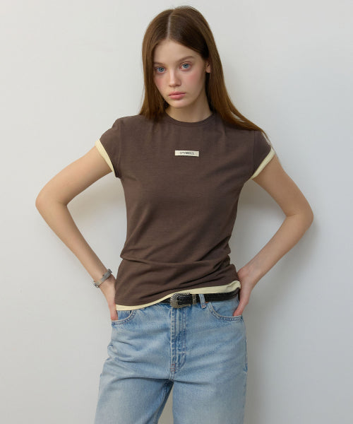 LOGO LABEL ROUND NECK SHORT SLEEVE TEE - 8 COLORS