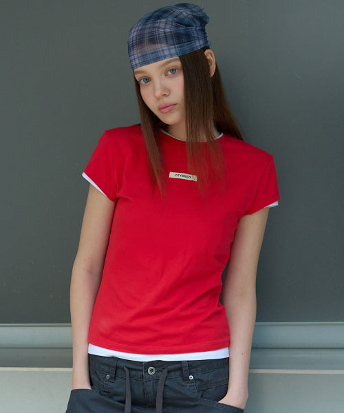 LOGO LABEL ROUND NECK SHORT SLEEVE TEE - 8 COLORS