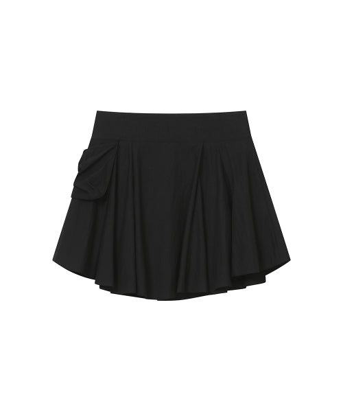 DRAPED SIDE POCKET MIDI SKIRT #REI同款! - 2 COLORS BLACK