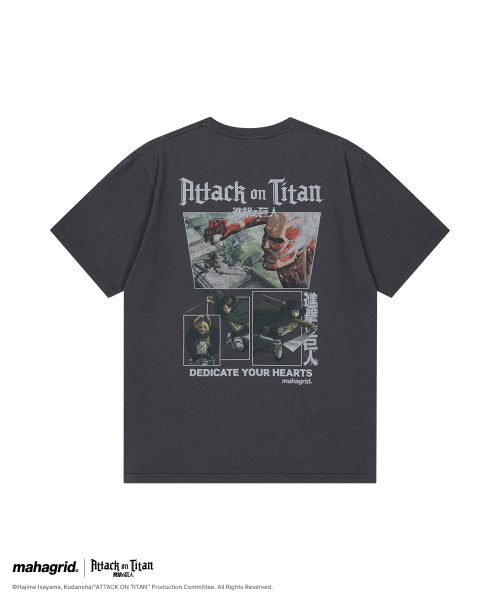 [ATTACK ON TITAN] WASHED COLOSSUS TITAN TEE CHARCOAL