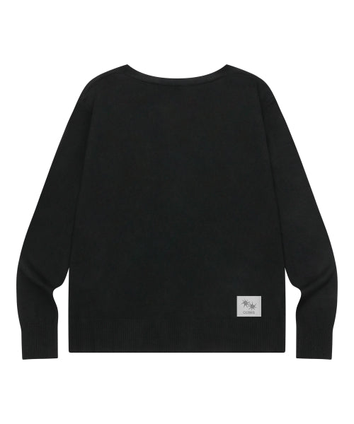 V-NECK CARDIGAN - 4 COLORS BLACK