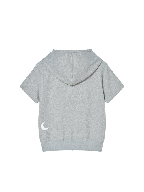 NY APLIQUE SS HOOD ZIP UP GREY - 2 COLORS