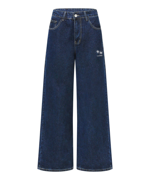 BACK STRAP WIDE PANTS - 2 COLORS BLUE