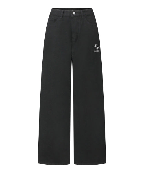 BACK STRAP WIDE PANTS - 2 COLORS BLUE