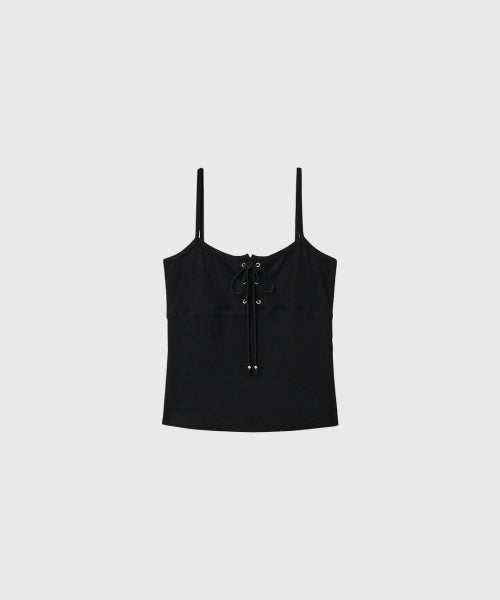 EYELET SLEEVELESS - 3 COLORS BLACK
