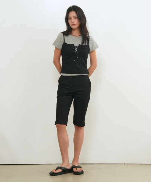 EYELET SLEEVELESS - 3 COLORS BLACK