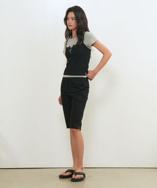 EYELET SLEEVELESS - 3 COLORS BLACK