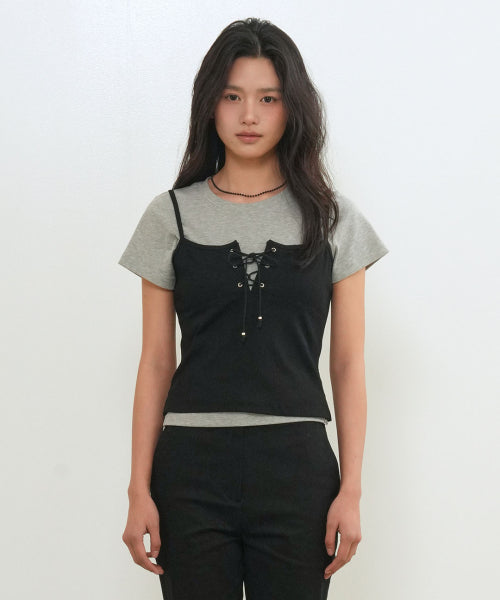 EYELET SLEEVELESS - 3 COLORS BLACK