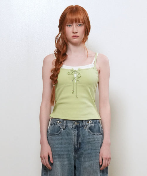 EYELET SLEEVELESS - 3 COLORS GREEN