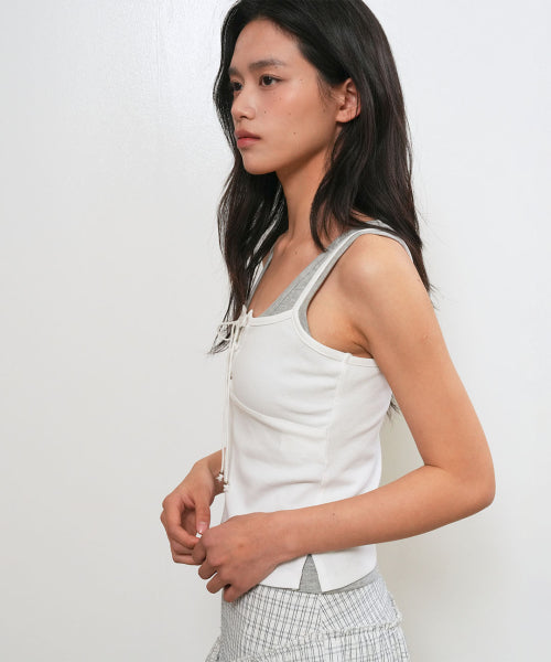 EYELET SLEEVELESS - 3 COLORS WHITE