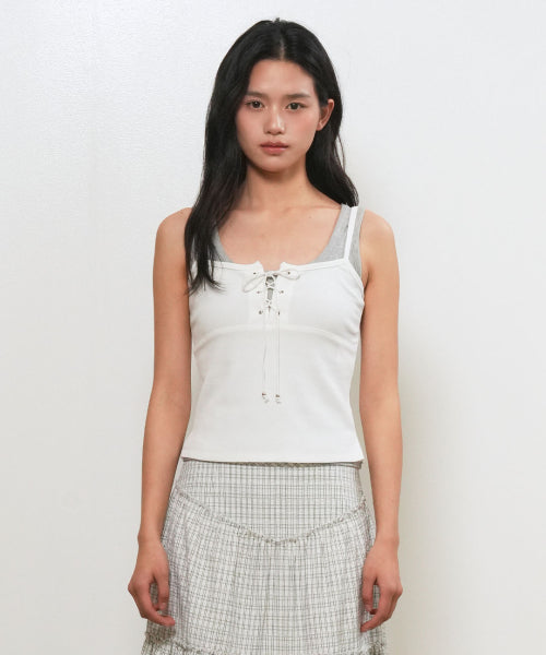 EYELET SLEEVELESS - 3 COLORS WHITE