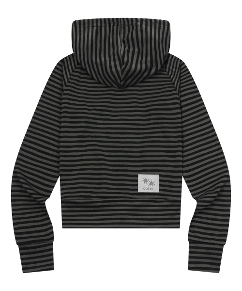 STRIPE SLIM HOODIE CHARCOAL