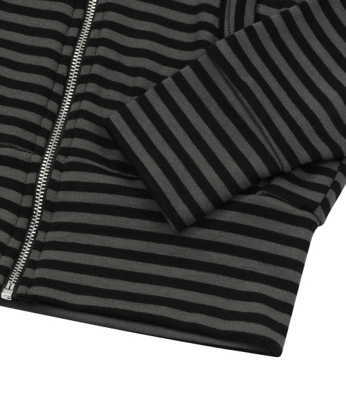 STRIPE SLIM HOODIE CHARCOAL